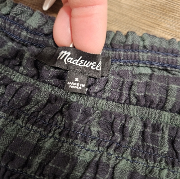 Madewell Plaid Puff Sleeve Top - Size S - Picture 9 of 15